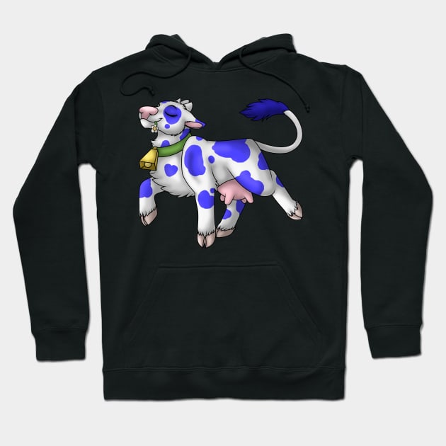 Happy Moo: Blue Spots Hoodie by spyroid101